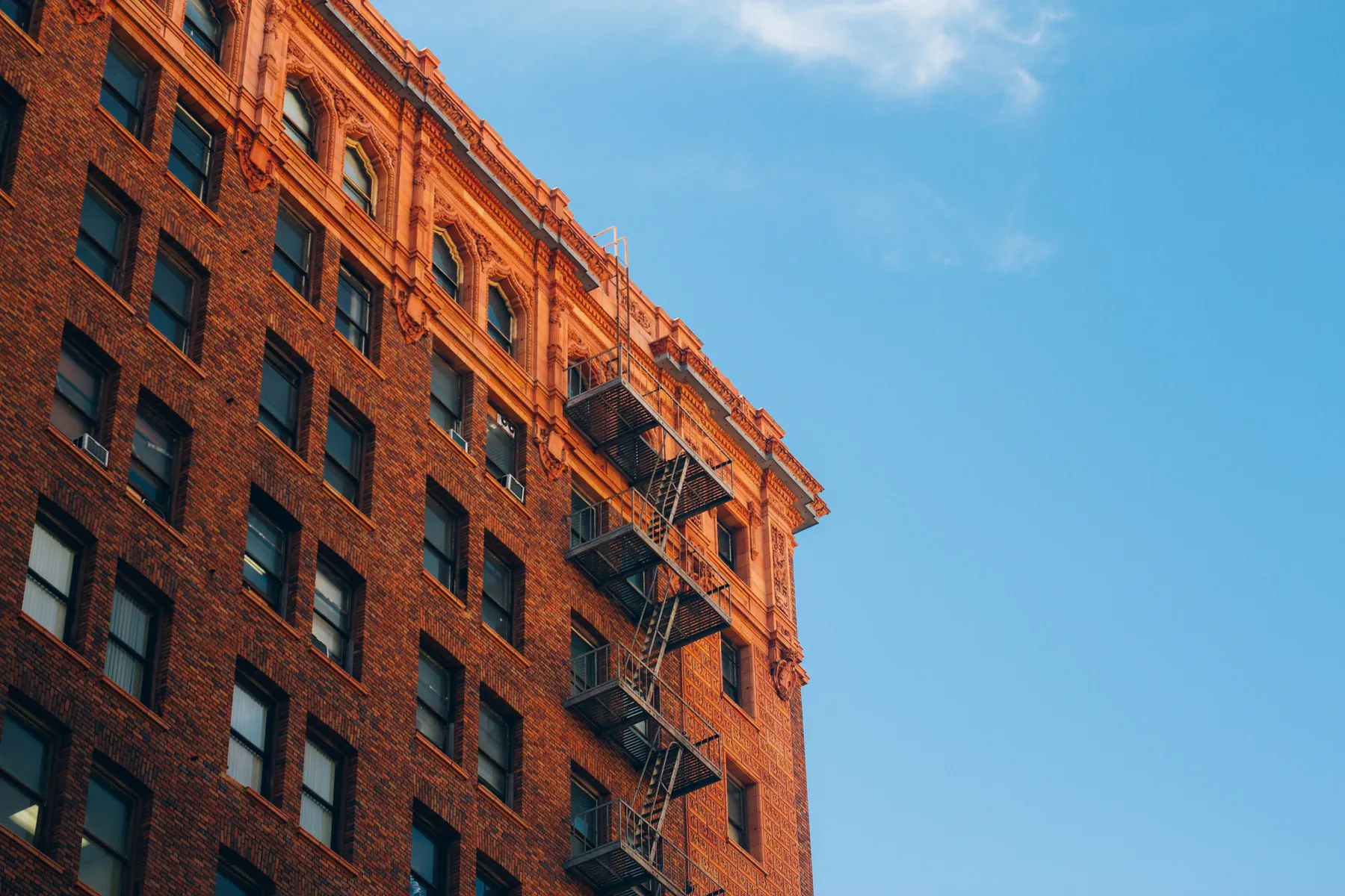 Brick apartment building